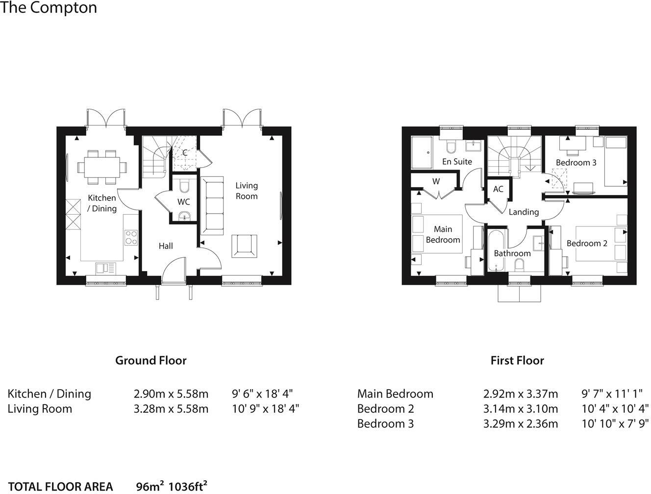 Plot 87, The Compton, Frenches Green, Upton, Poole floorplan