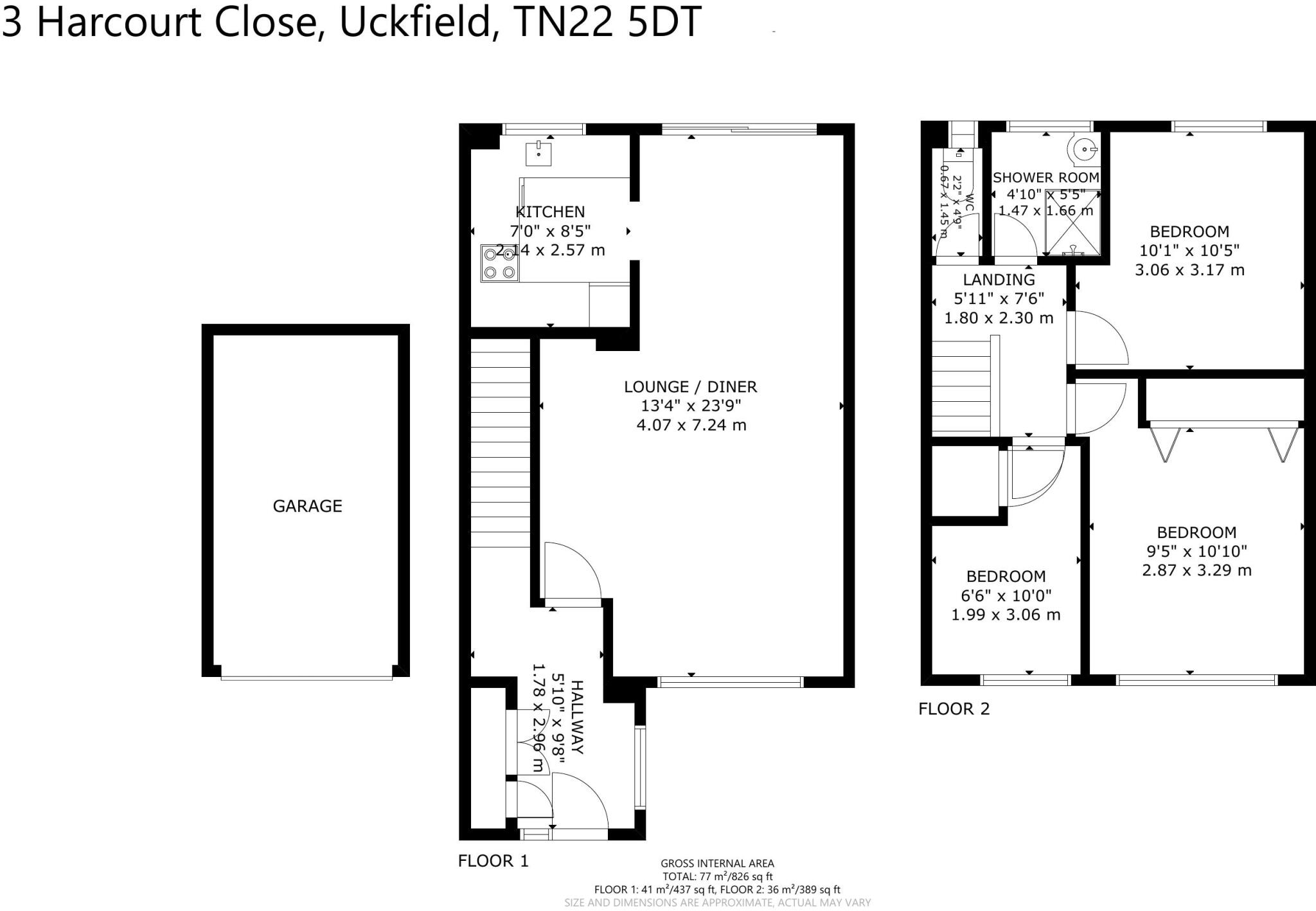 Harcourt Close, Uckfield, East Sussex, TN22 floorplan