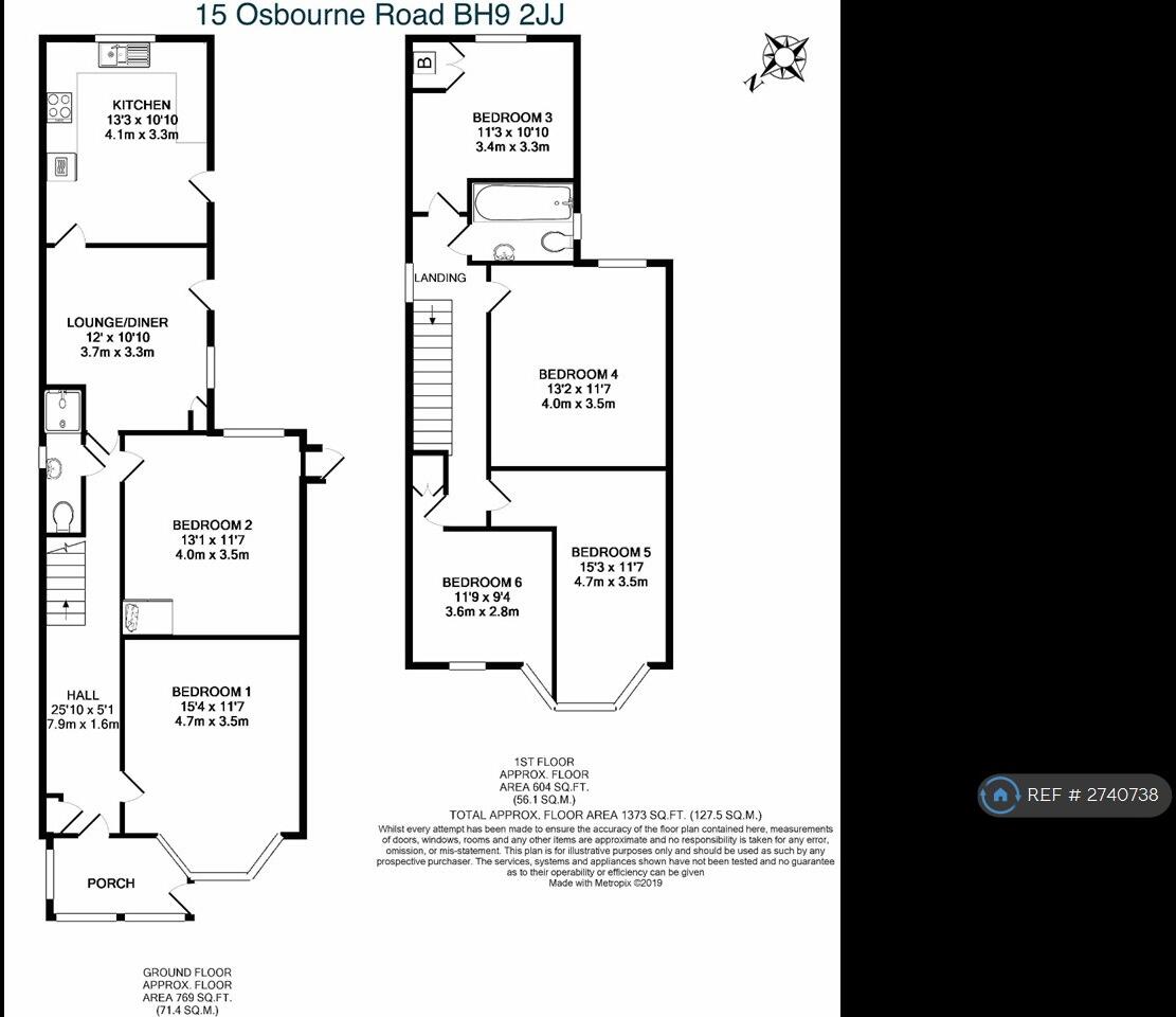 Osborne Road, Bournemouth, BH9 floorplan