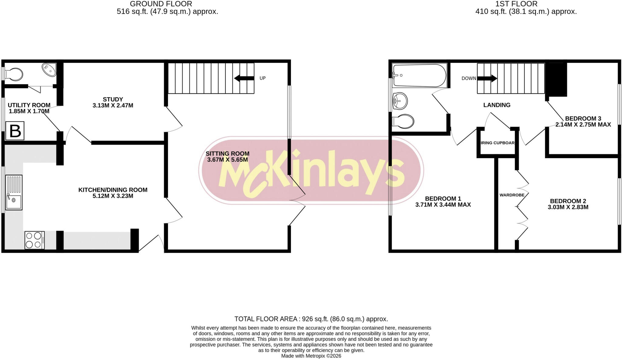 3 bedroom semi-detached with parking in Galmington floorplan