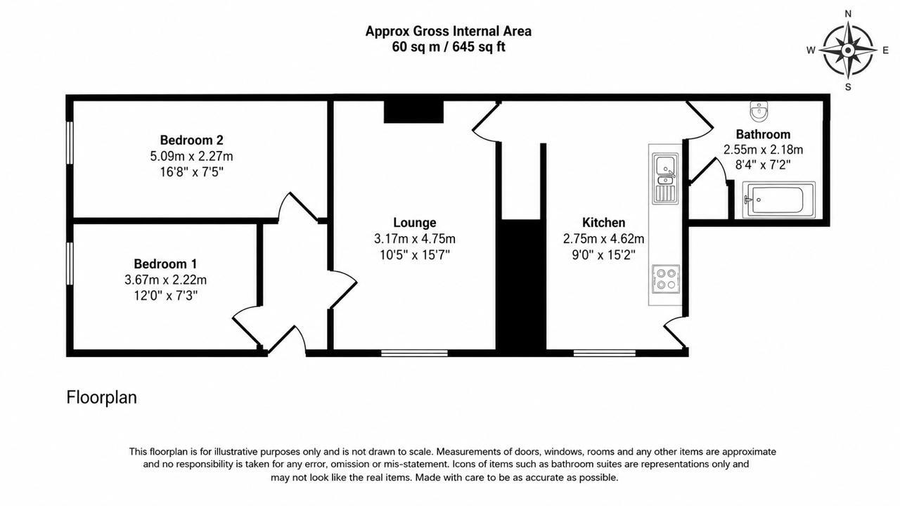80 North Lonsdale Road, Ulverston, LA12 9DX floorplan