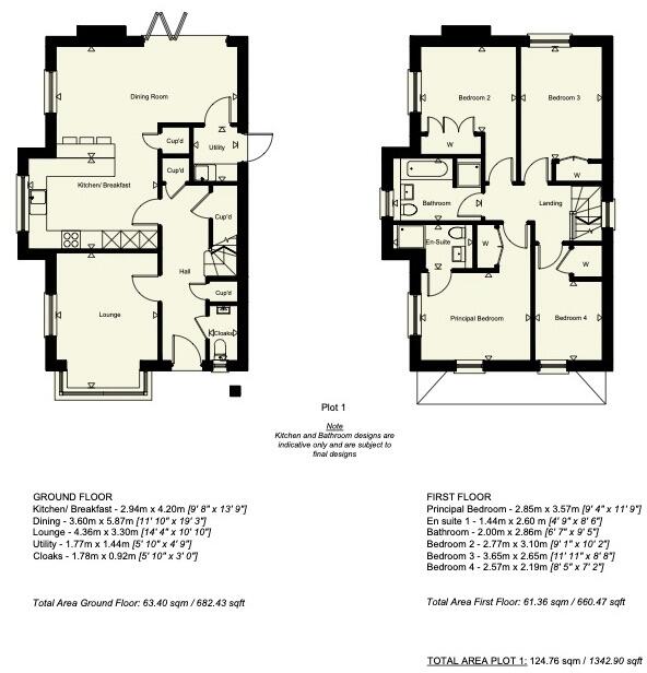 New Four Bed Detached House with Garage & Parking floorplan
