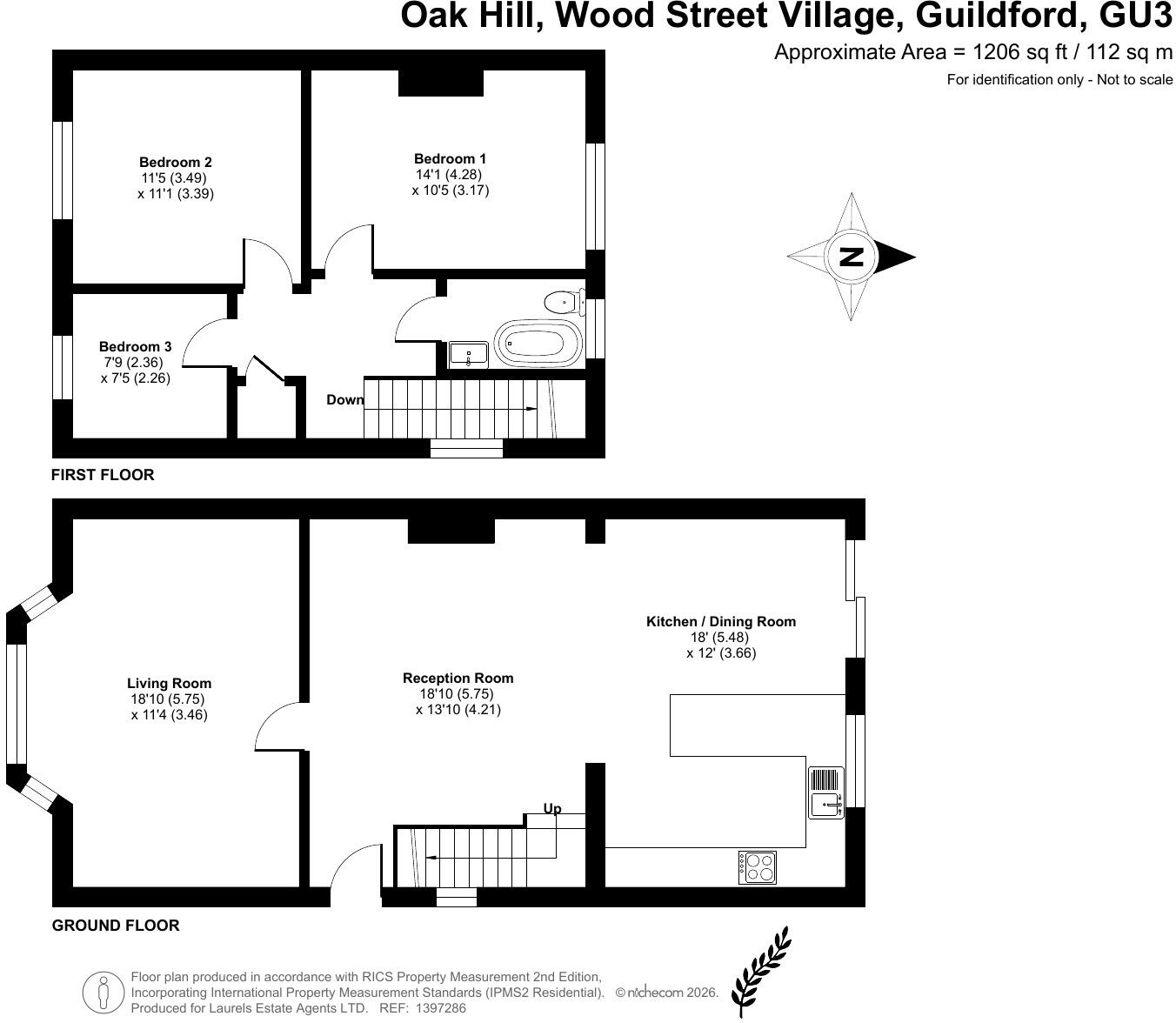 Oak Hill, Wood Street Village, Guildford, Surrey, GU3 floorplan
