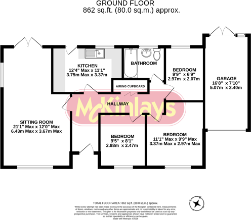 Greys Road, Merriott, TA16 floorplan