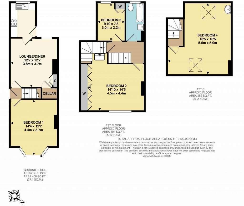 37 Clementson Road, Crookesmoor, S10 1GS floorplan