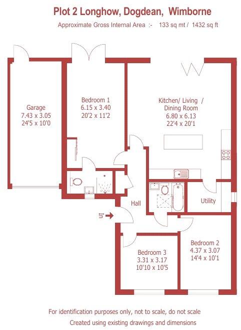 Longhow, Dogdena, Wimborne, Dorset, BH21 floorplan