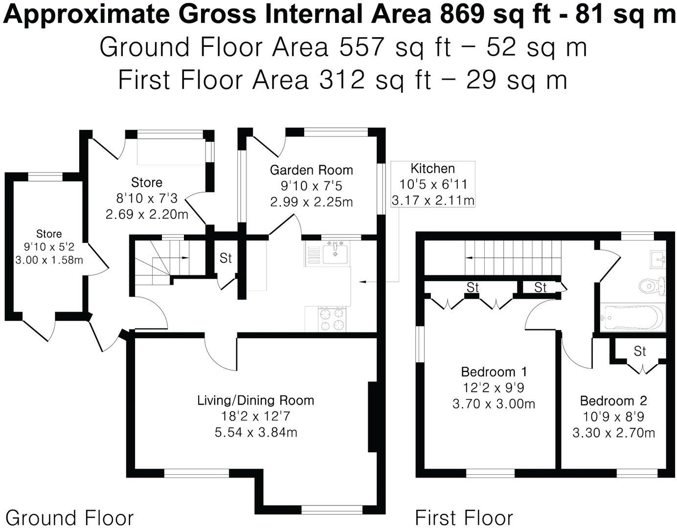 Long Dyke, Merrow, GU1 floorplan