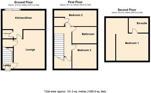 Adlington Mews, Gainsborough, DN21 floorplan