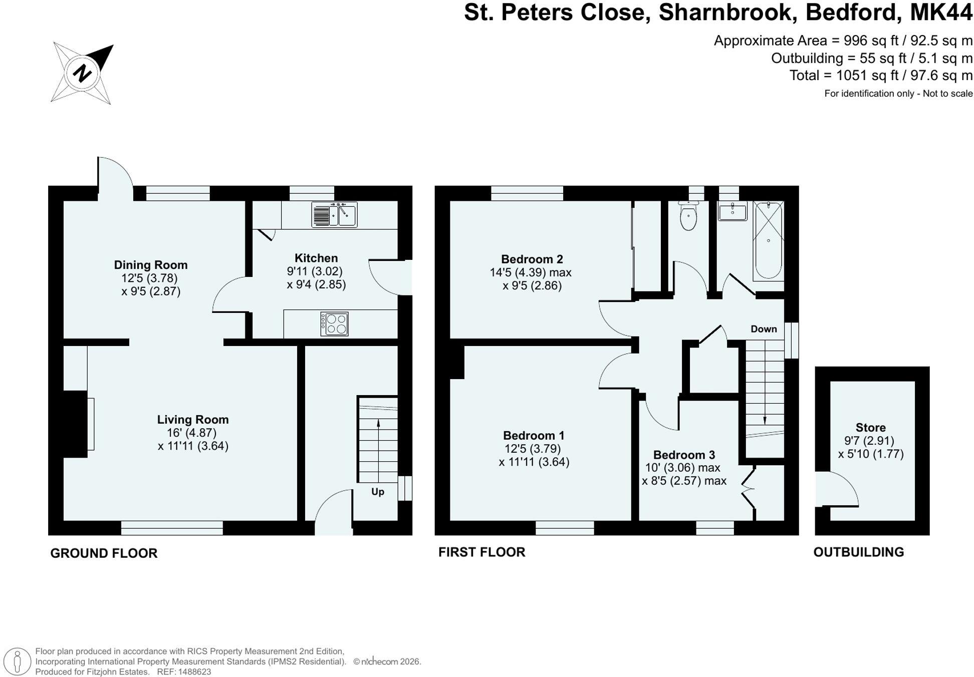 St. Peters Close, Sharnbrook, MK44 floorplan