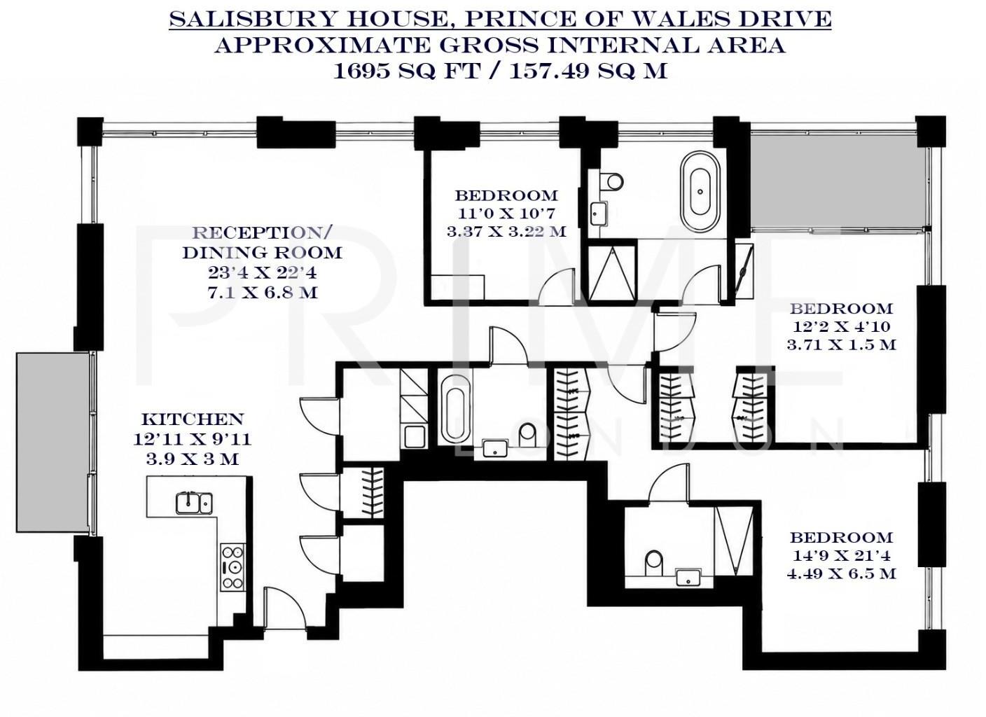 Salisbury House, 5 Palmer Road, Prince of Wales Drive floorplan
