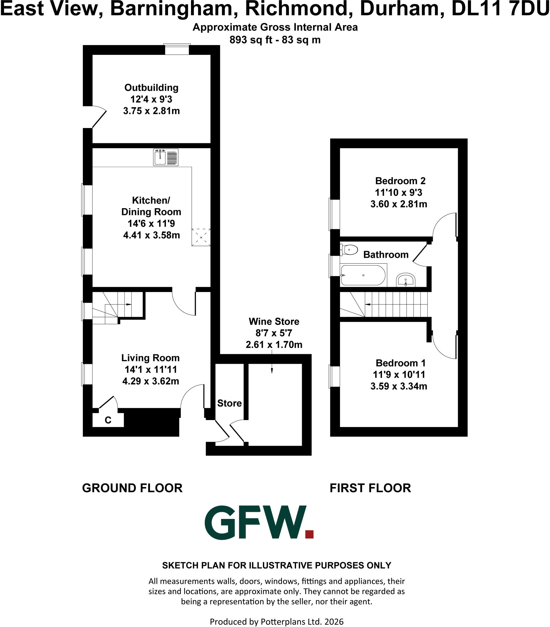 Barningham, Richmond, Durham, DL11 floorplan