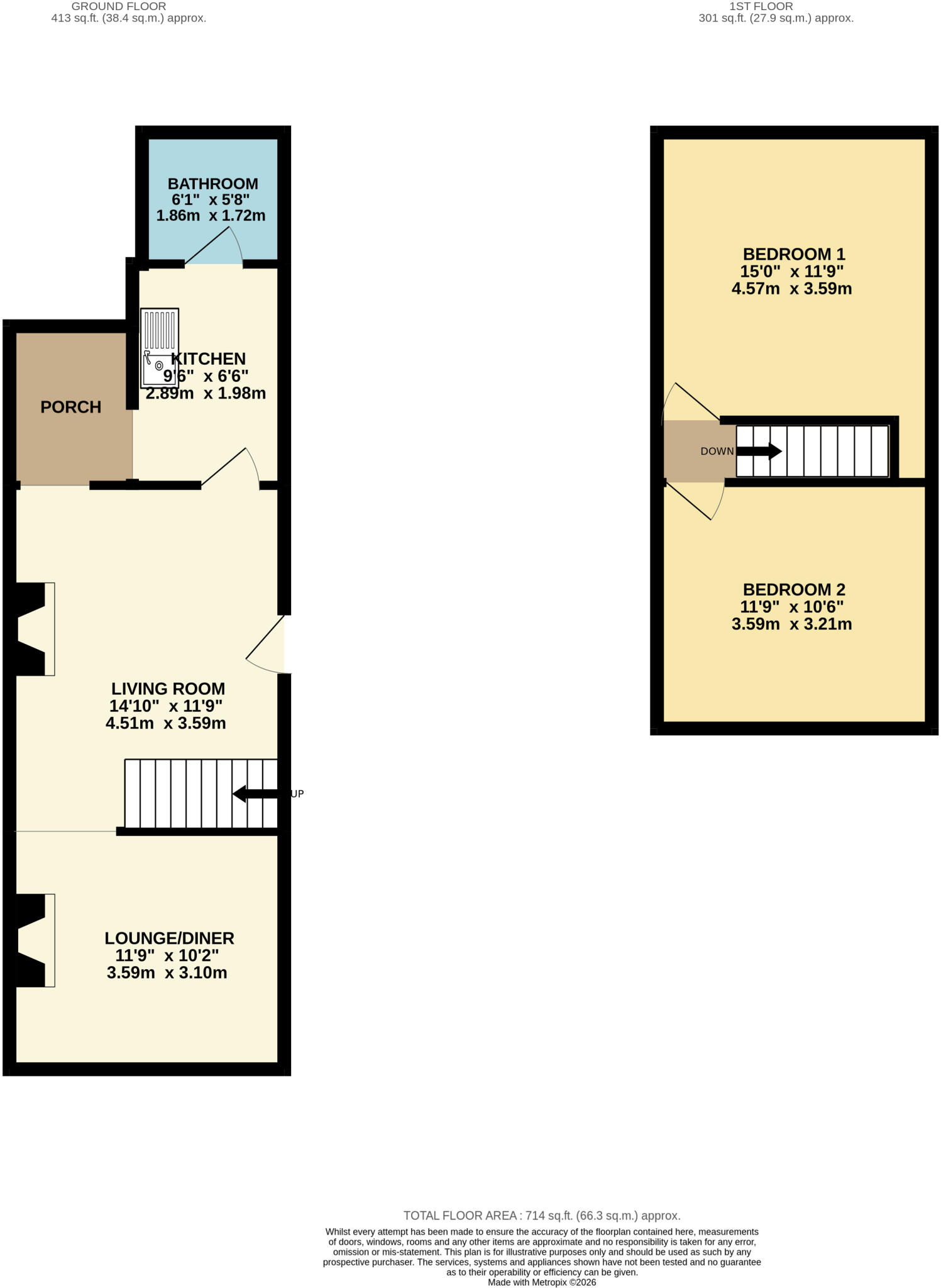 7 West Street, Stonebroom, Alfreton, Derbyshire DE55 6LB floorplan
