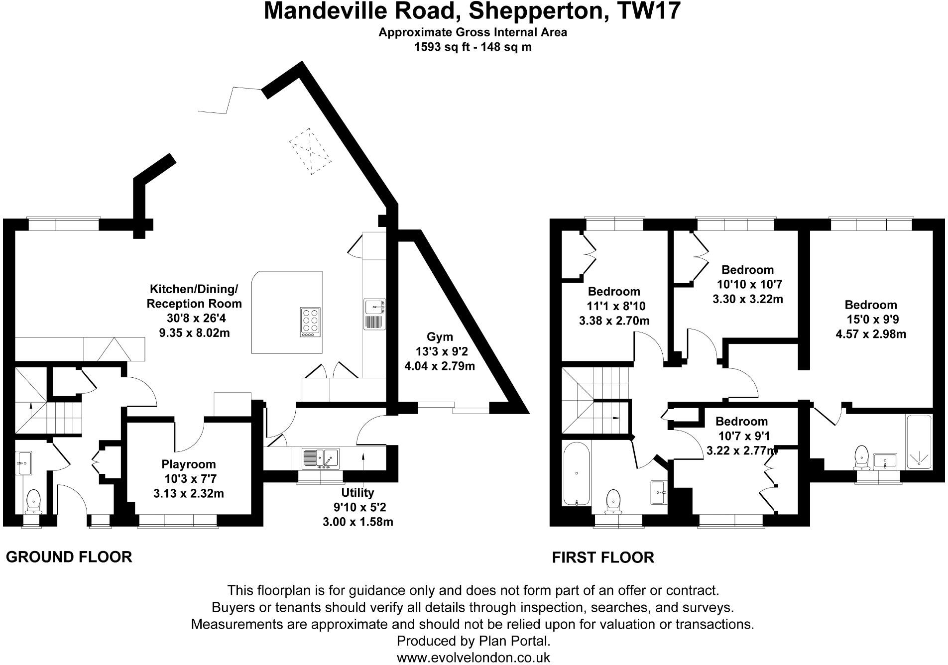 Mandeville Road, Shepperton, Surrey, TW17 floorplan