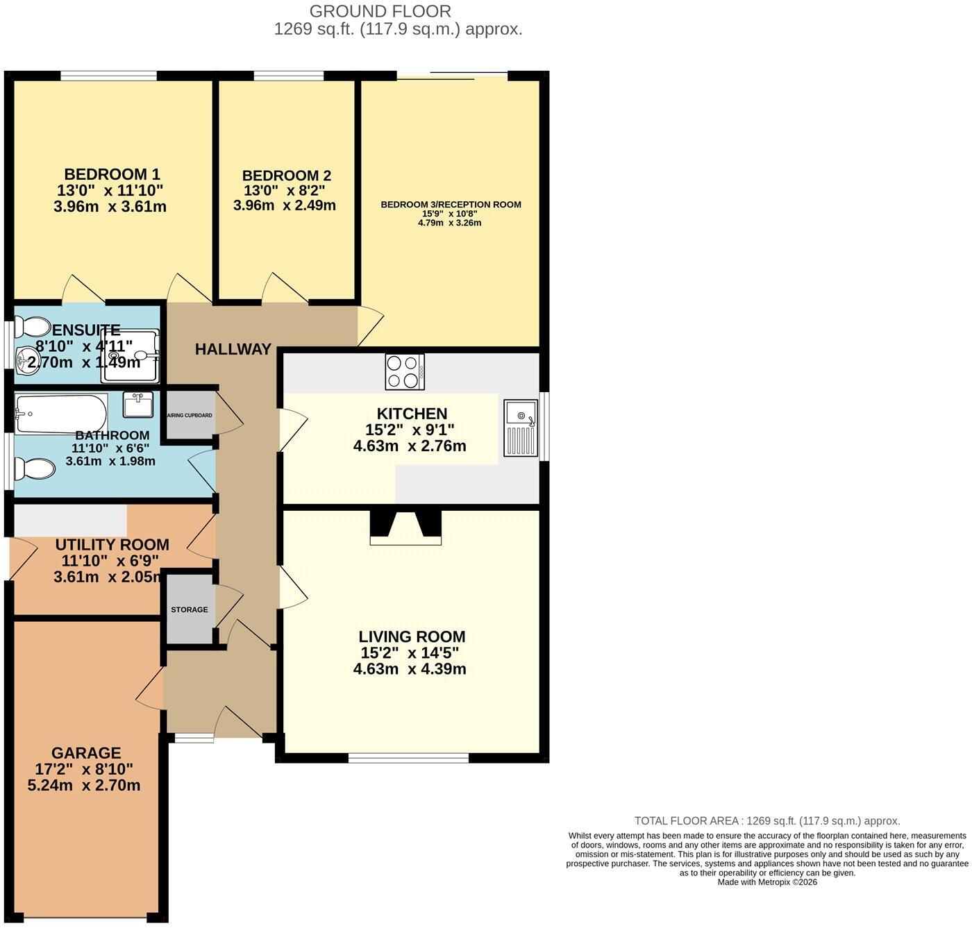 Tithe Avenue, Beck Row, Bury St. Edmunds, Suffolk, IP28 floorplan