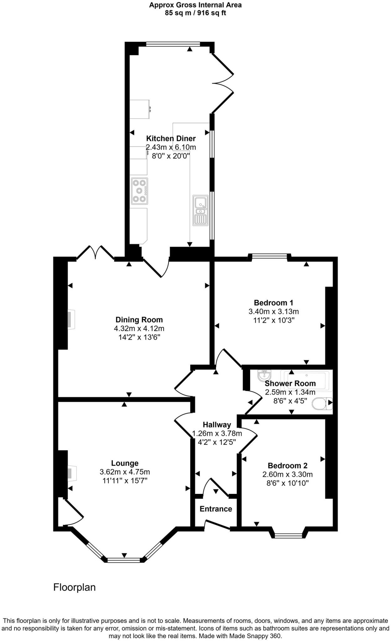 41 Bellesleyhill Avenue , Ayr, KA8 9BH floorplan
