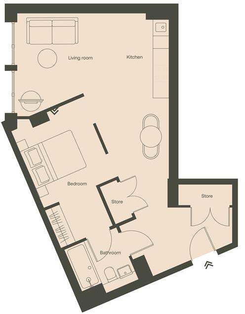 Tai Afon, Y Rhodfa Ganolog, Cardiff floorplan