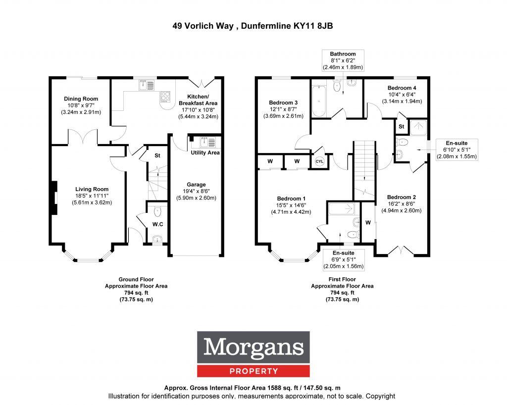 49 Vorlich Way, Dunfermline, KY11 8JB floorplan