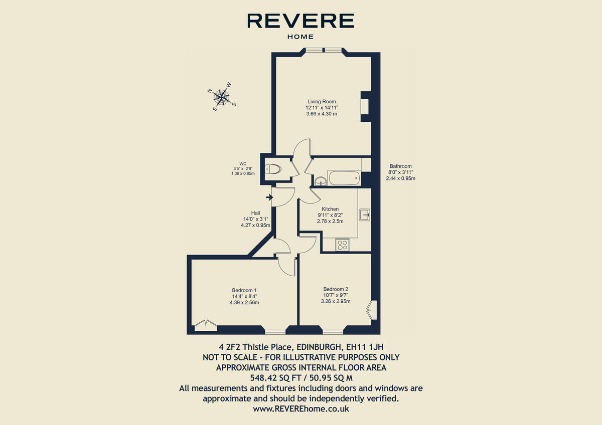 4 2F2 Thistle Place, Edinburgh, EH11 floorplan