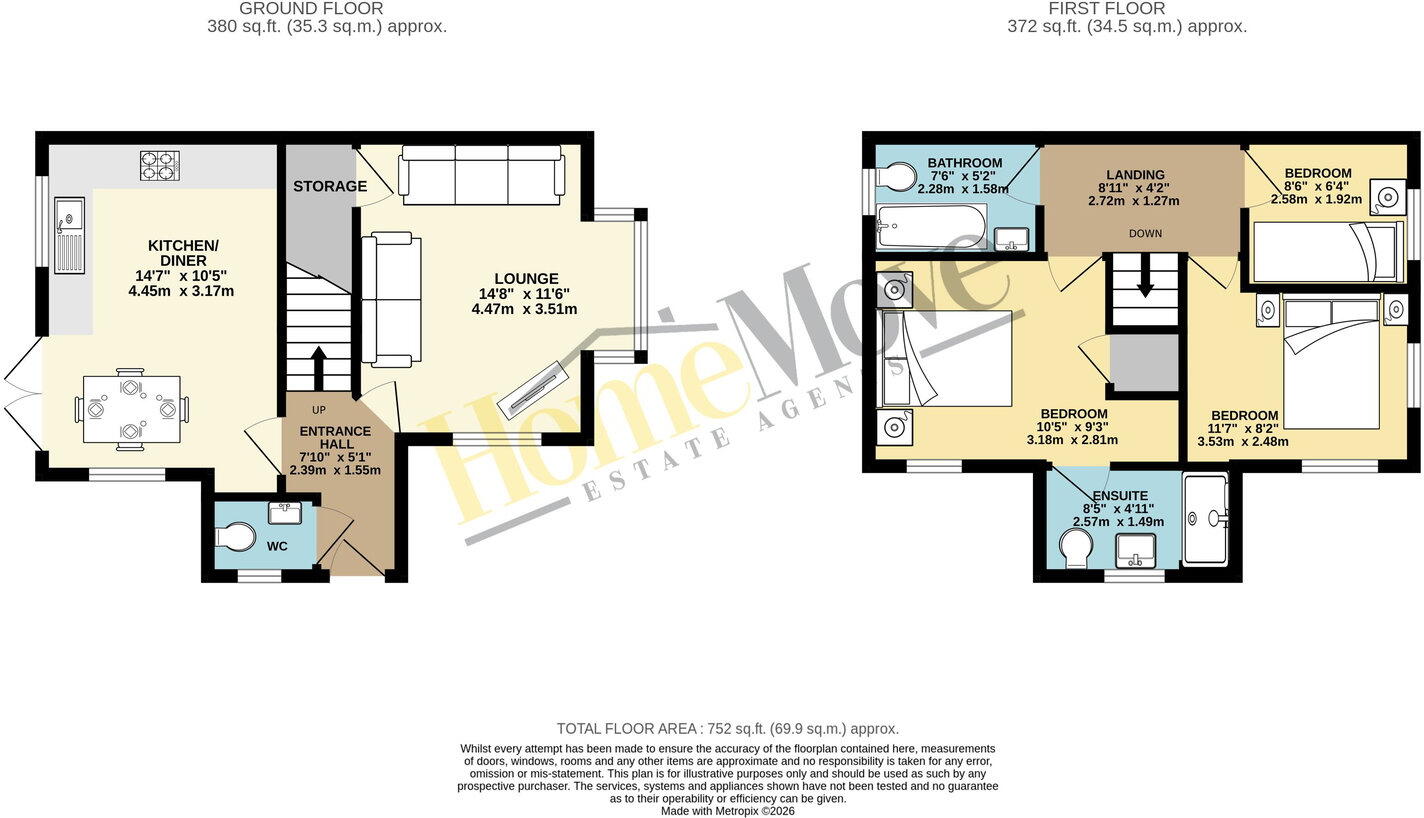 Ashmore Close, Gedling, Nottingham, NG4 4LT floorplan