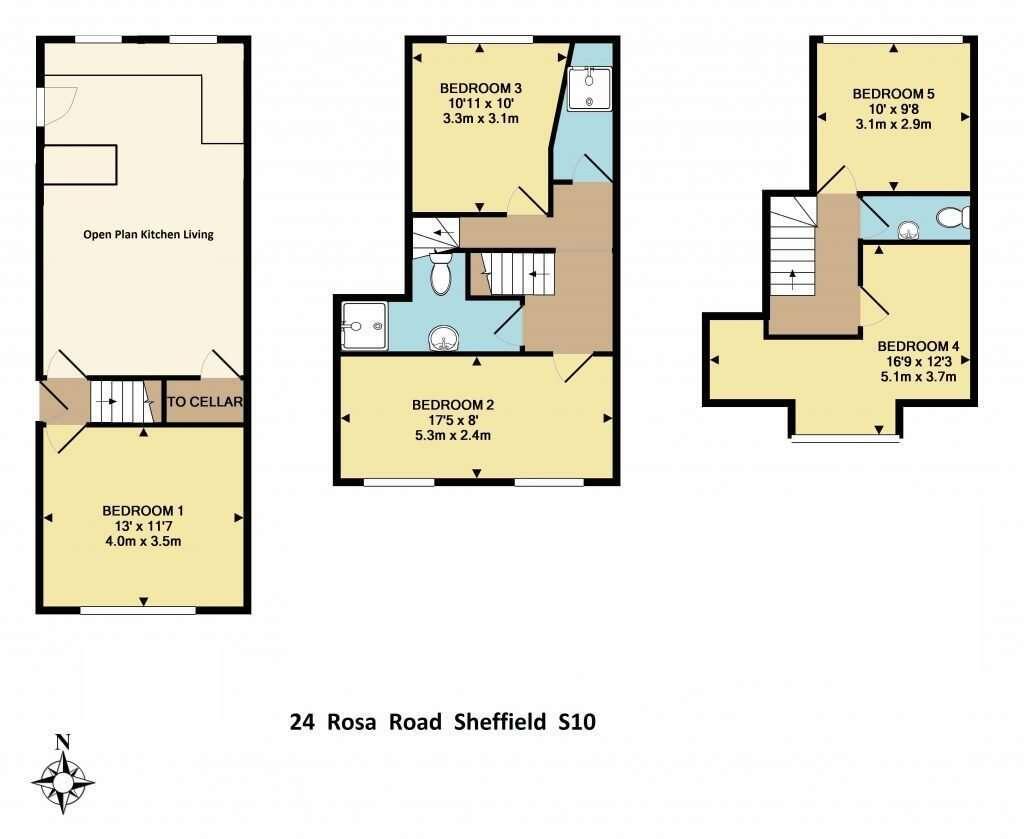 24 Rosa Road, Crookesmoor, S10 1LZ floorplan