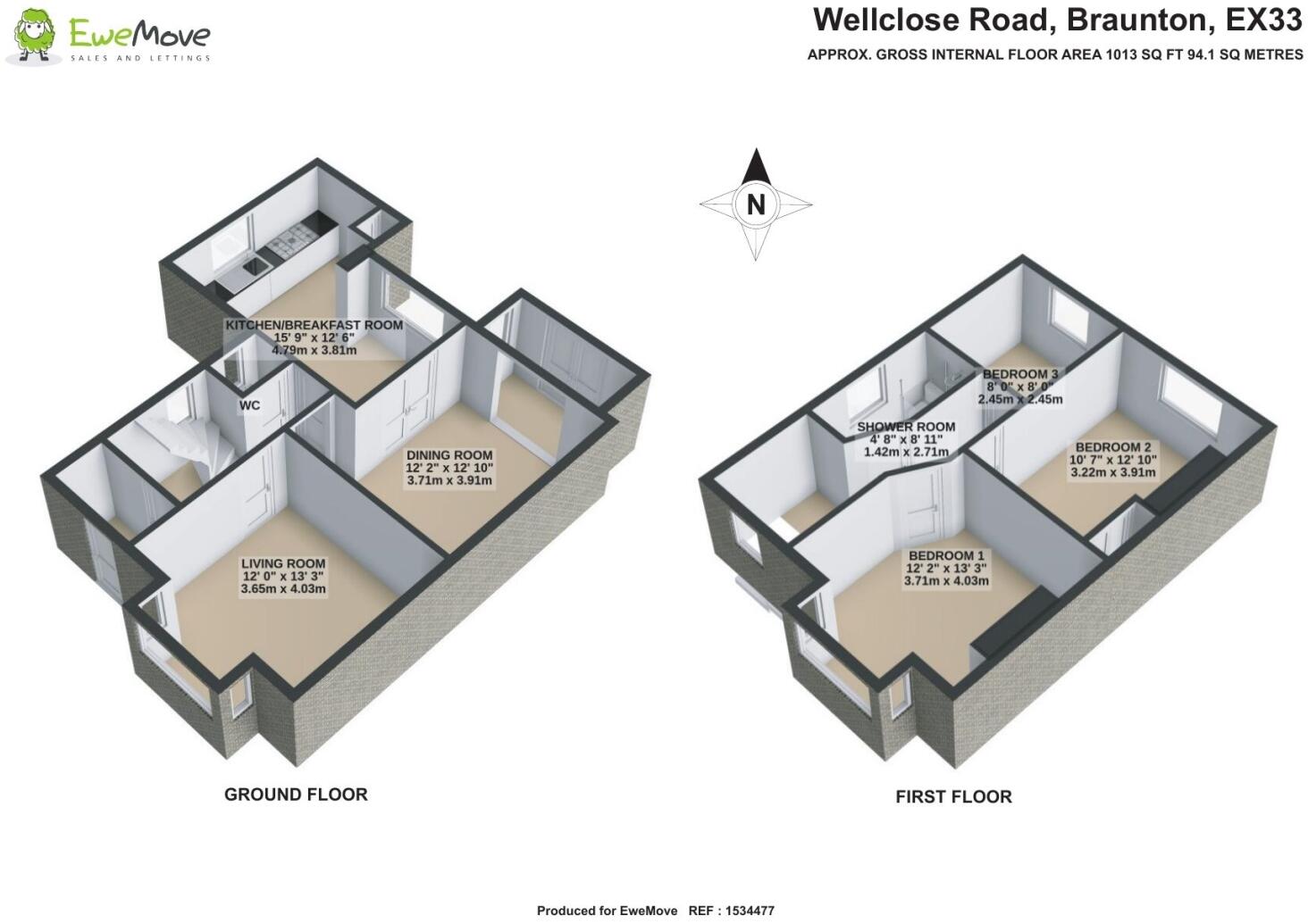 Wellclose Road, Braunton, Devon, EX33 floorplan