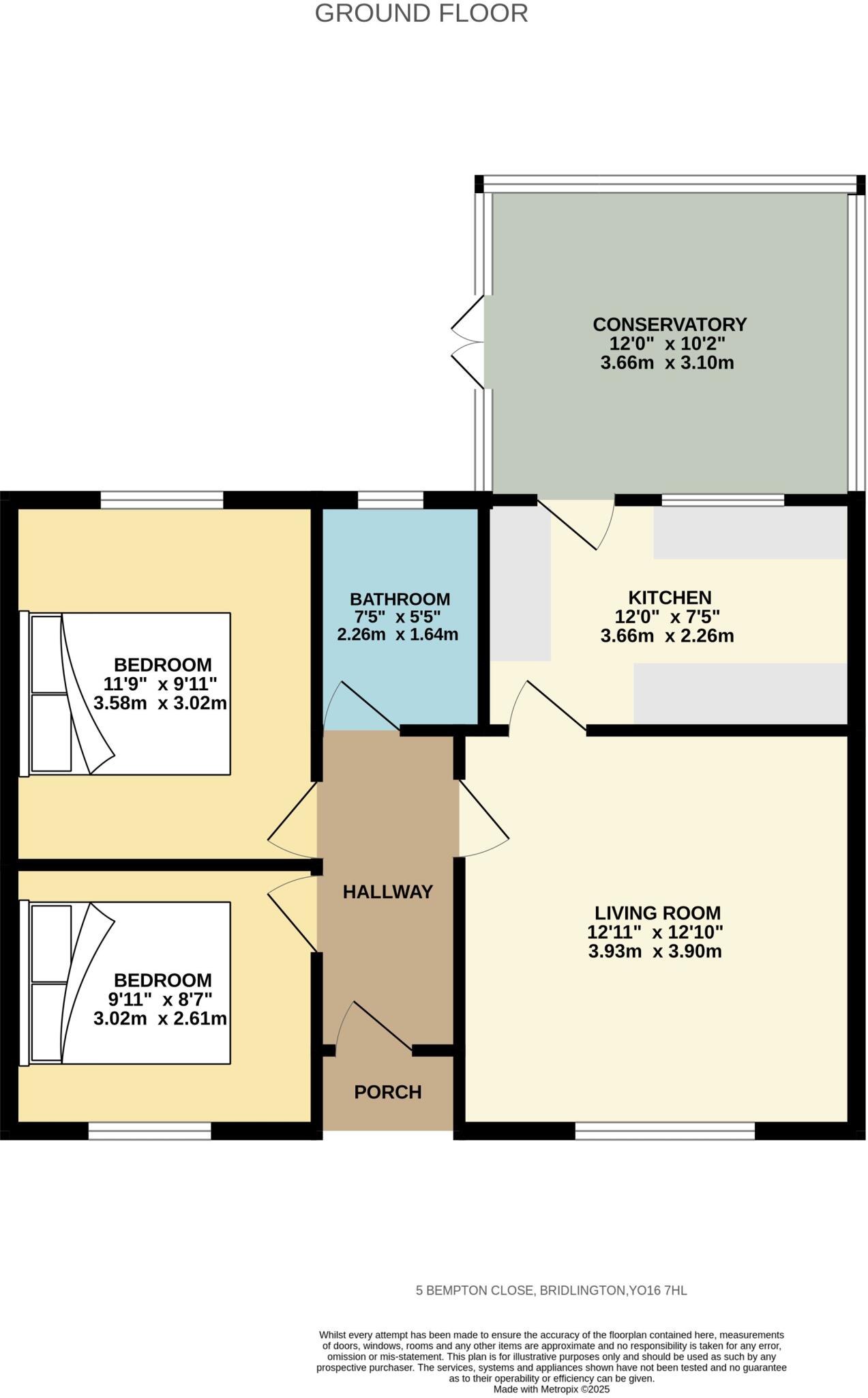 Bempton Close, Bridlington, East Yorkshire, YO16 floorplan