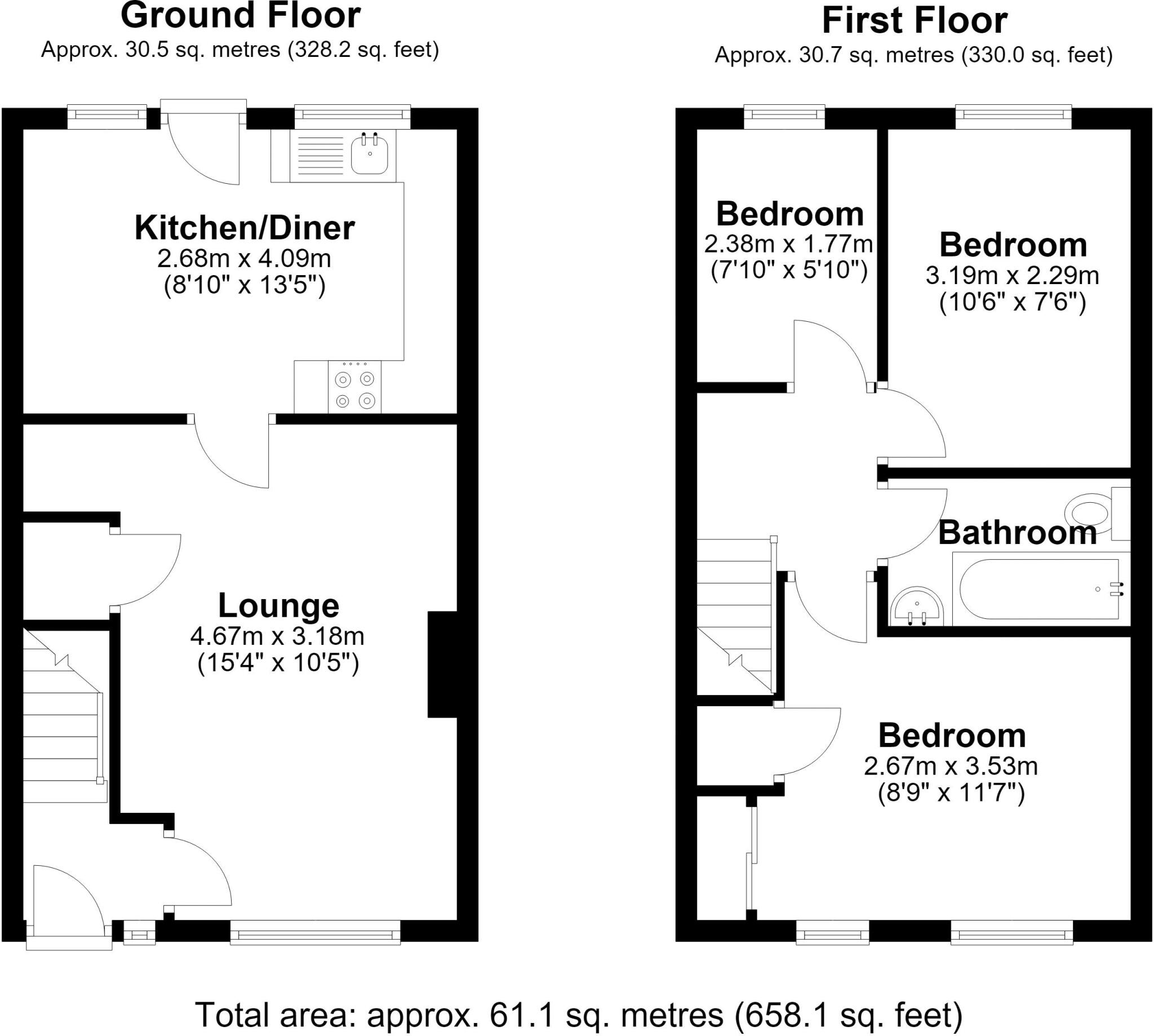 99 Charlecote Park, Telford. TF3 5HD floorplan