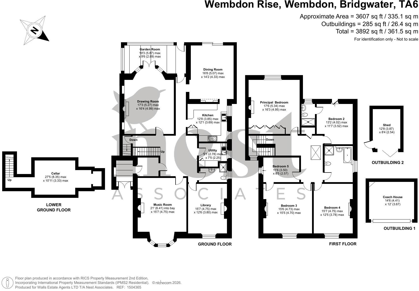 Sutton House, Wembdon Rise, Wembdon, Somerset floorplan