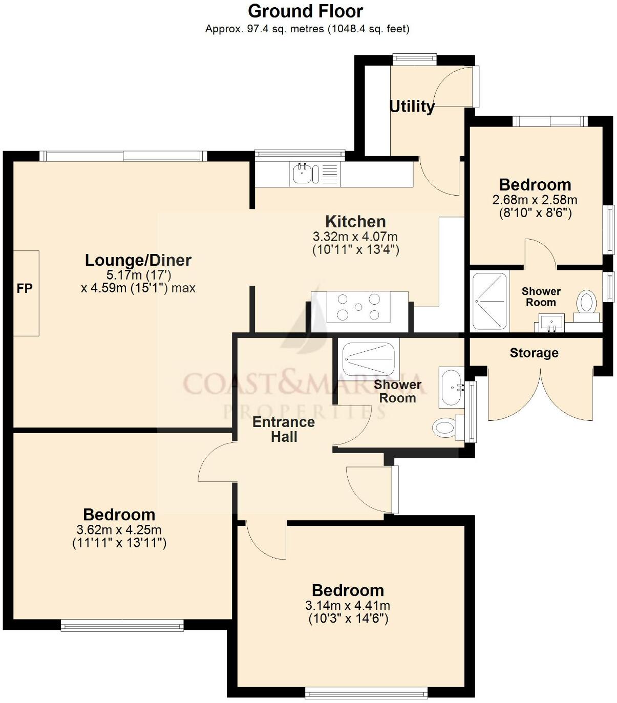 SANDBANKS, Deganwy Village, Conwy. floorplan