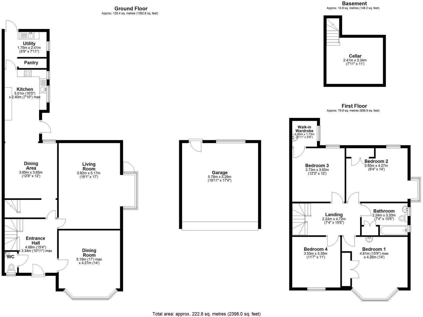 Large period home, Sandbach Rd South, ST7 2LP floorplan