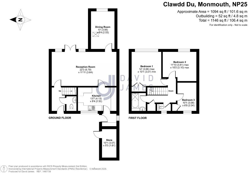 Clawdd Du, Monmouth, Monmouthshire, NP25 floorplan