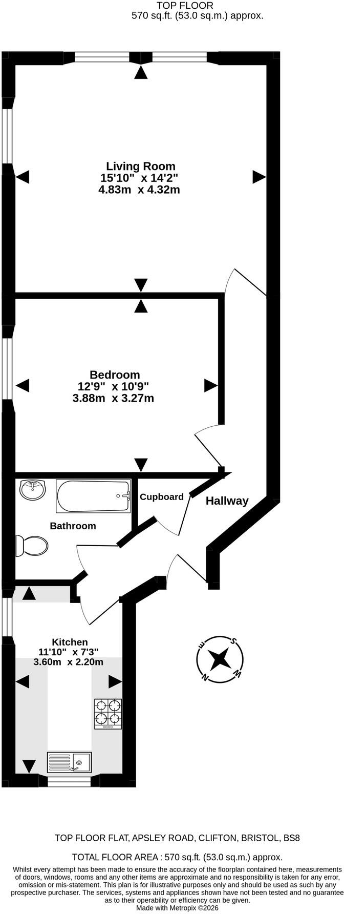 Apsley Road, Clifton, Bristol, BS8 floorplan