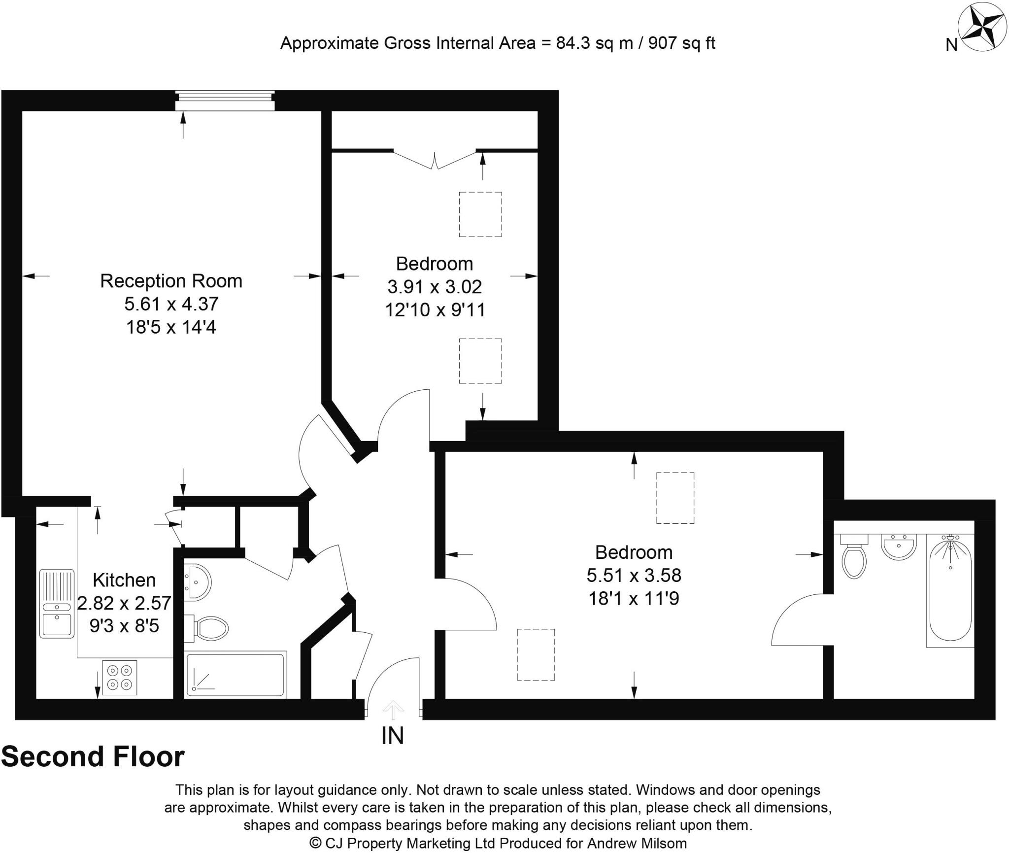Central Marlow-Retirement apartment floorplan