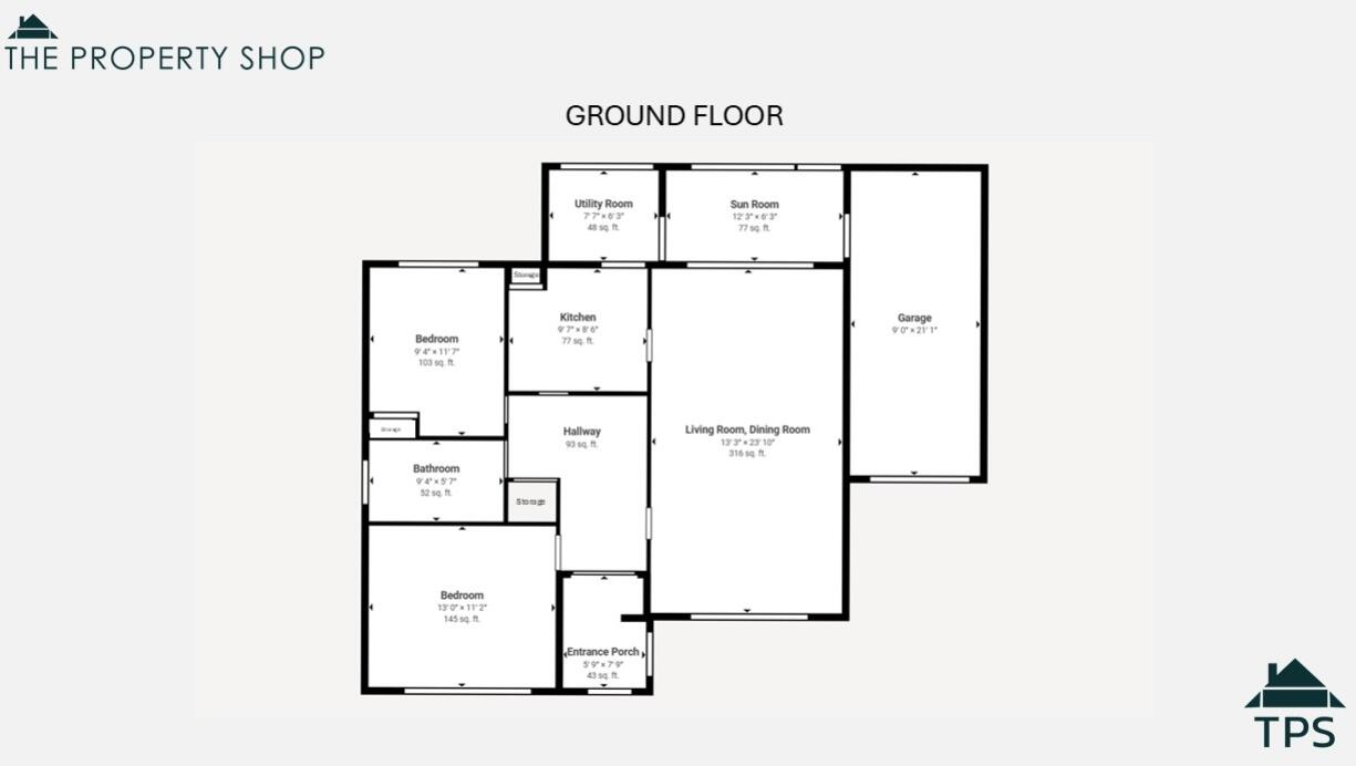 1 Whitestone Crescent, Bodmin, PL31 1PF floorplan