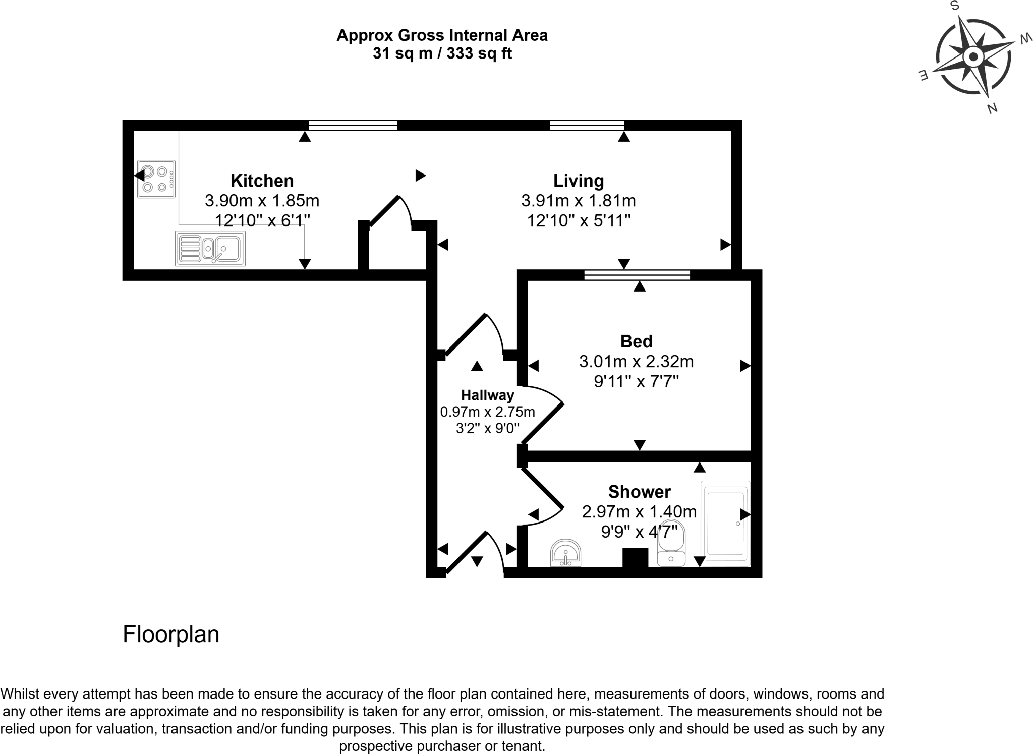 205 Oak Court, Dudley Road, Brierley Hill DY5 1LG floorplan