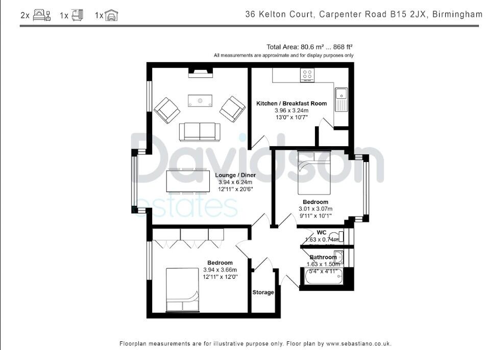 Kelton Court, Carpenter Road, Edgbaston floorplan