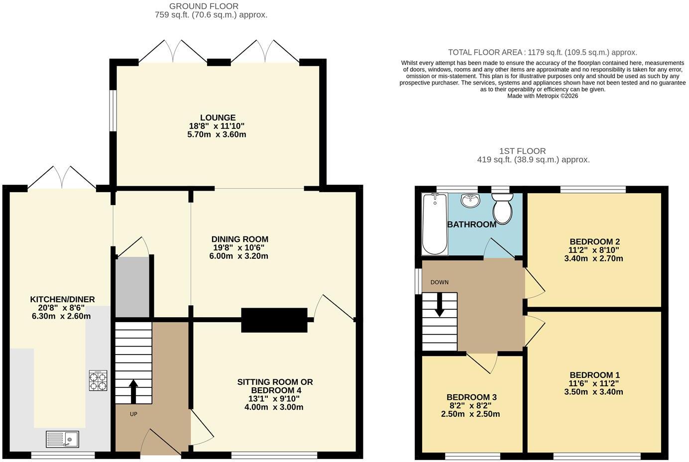 Queens Crescent, Brixham floorplan