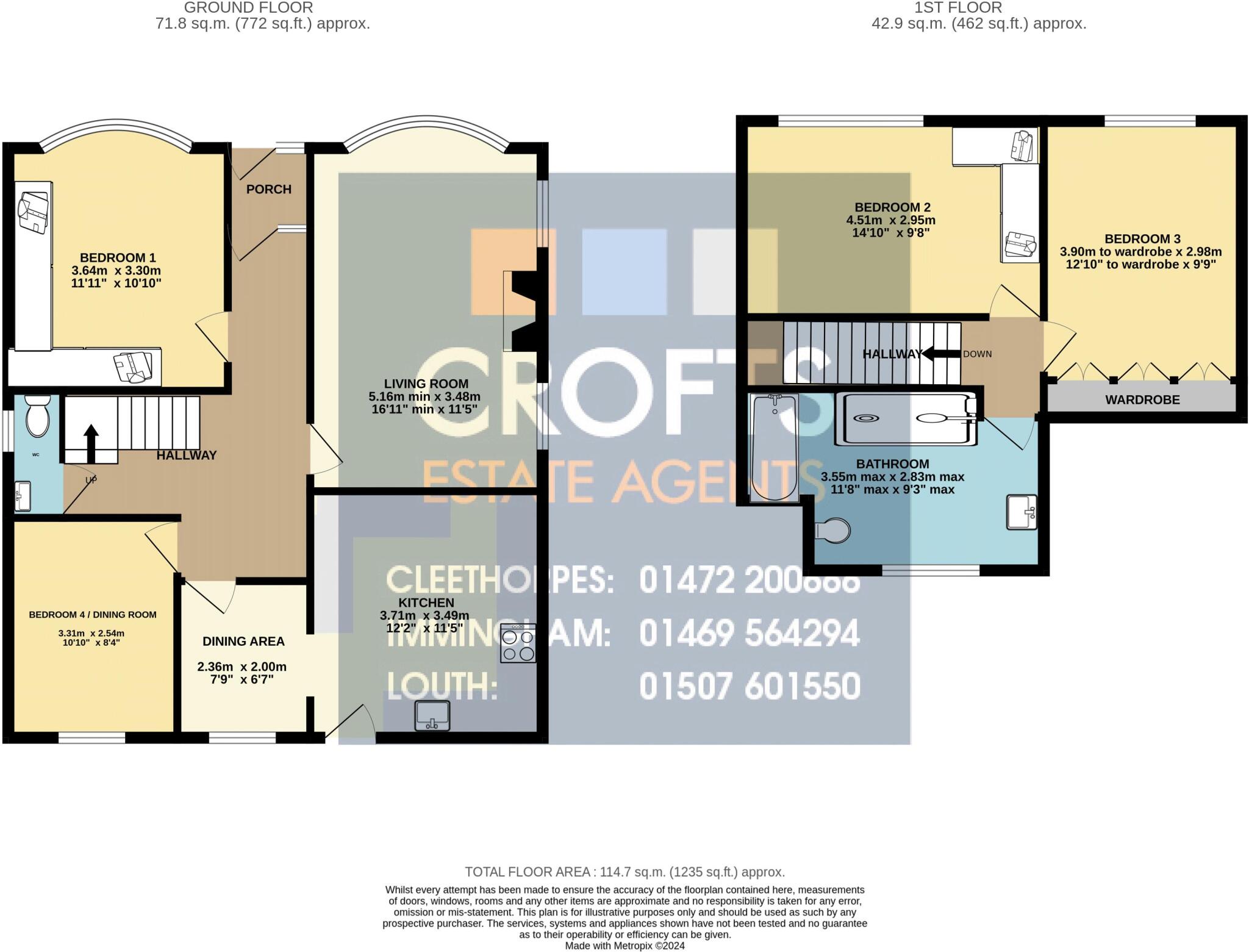 Grainsby Avenue, Holton Le Clay floorplan