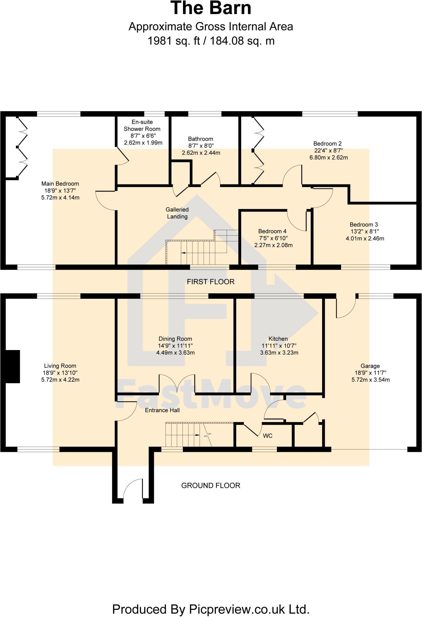 The Barn, Hall Bower, Hall Bower, Huddersfield, Kirklees floorplan