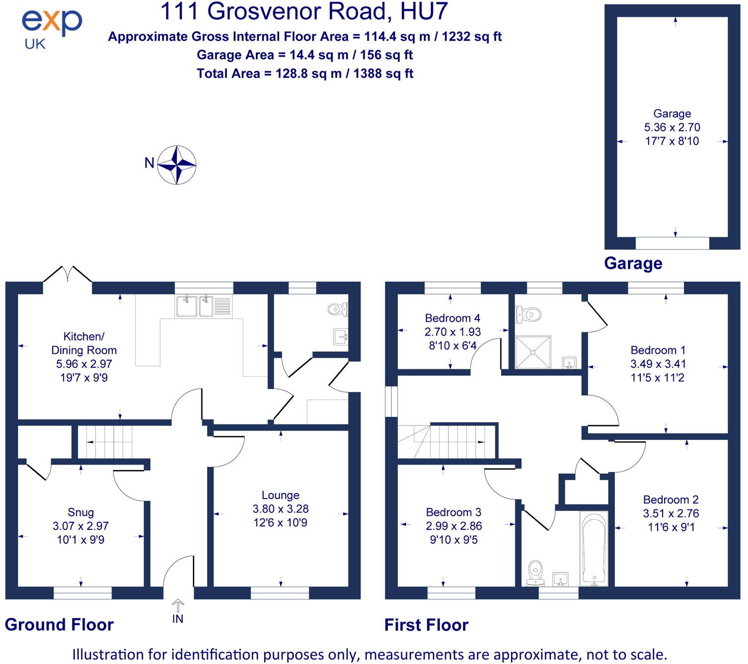 Grosvenor Road, Kingswood, Hull, East Riding of Yorkshire, HU7 3FF floorplan