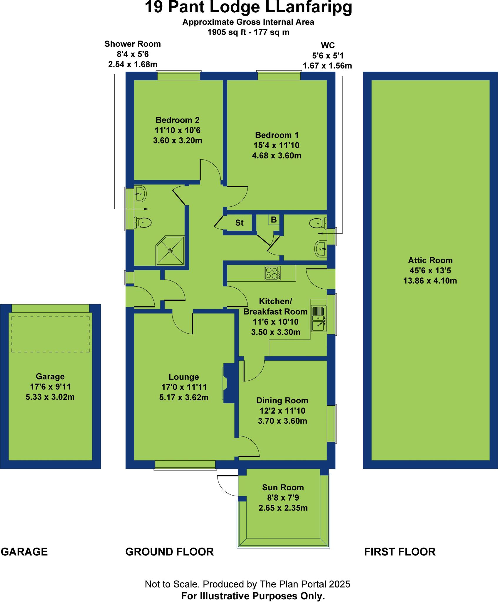 19 Pant Lodge Estate, Llanfairpwllgwyngyll floorplan
