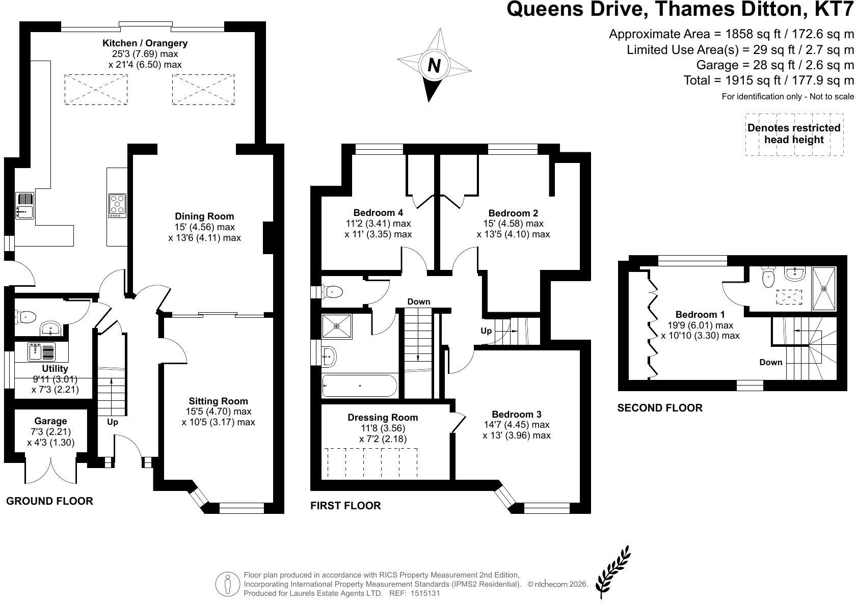 Queens Drive, Thames Ditton, Surrey, KT7 0TW floorplan