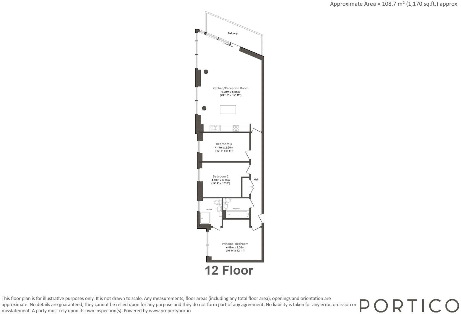 Alaska Apartments, 22 Western Gateway, London, E16 floorplan