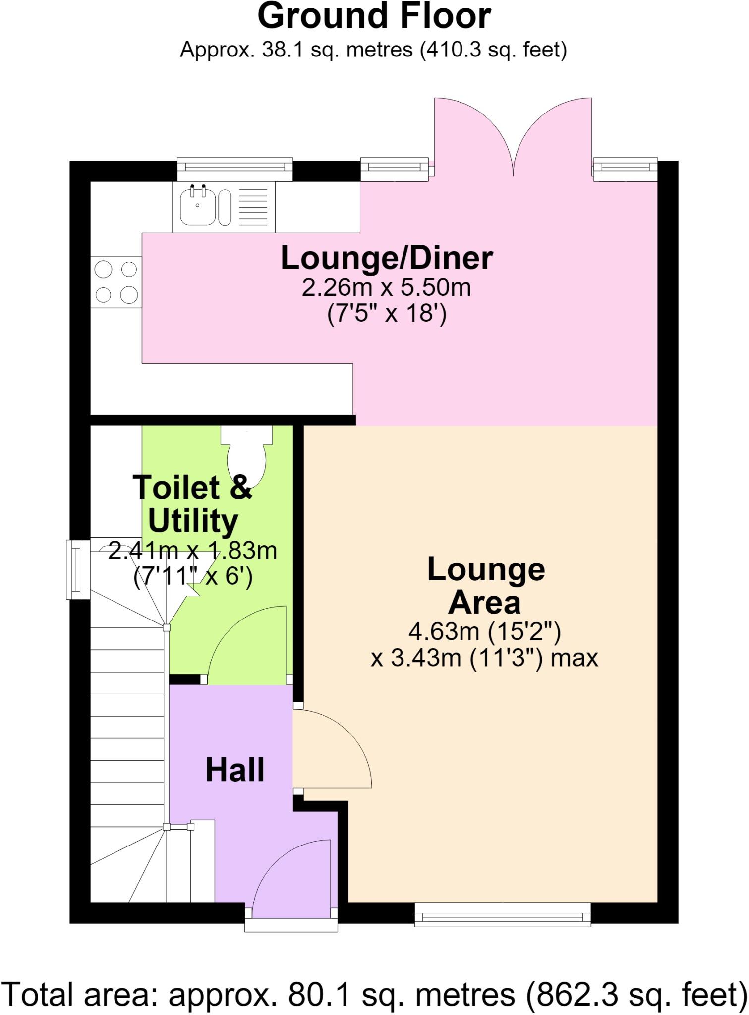 Carlton Villas, Hatt, PL12 floorplan