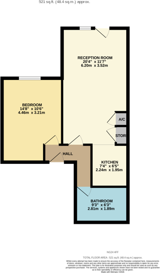 64 The Courtyard, Castle Brewery, Newark, Nottinghamshire NG24 4FF floorplan