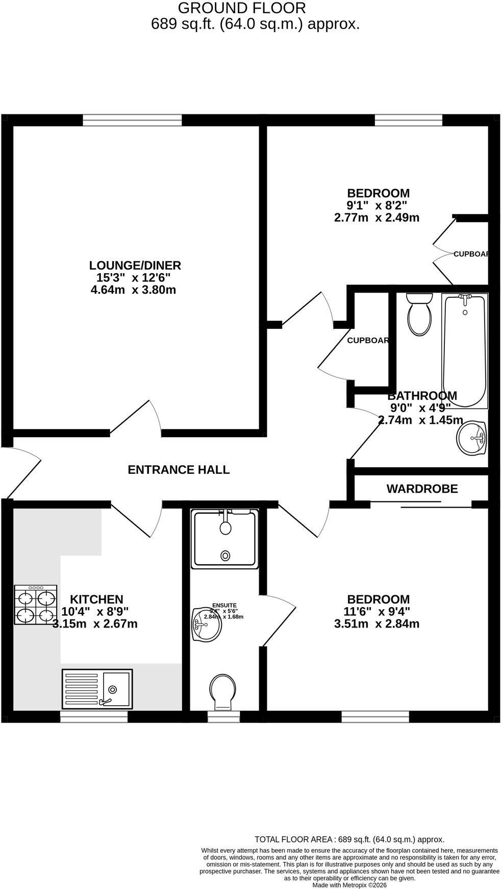 St Margarets Court, Hurst Place, Rainham, Gillingham, ME8 floorplan