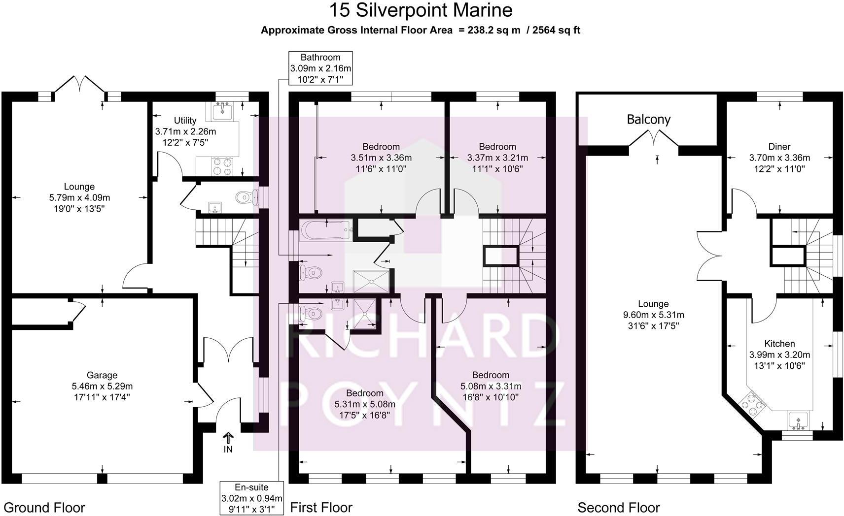 Silver Point Marine   - No Onward Chain - Canvey Island floorplan