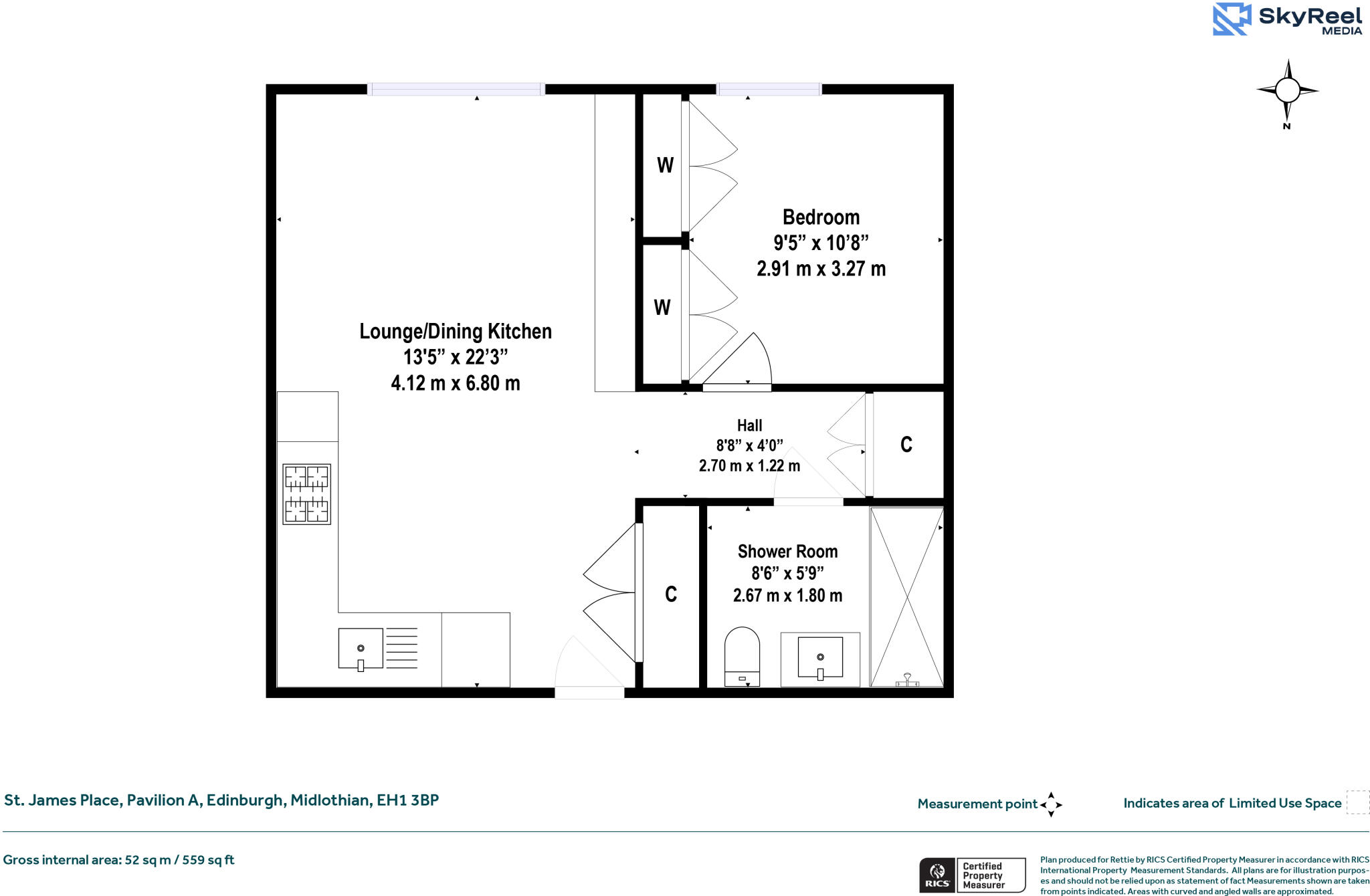 St James Place, Pavilion A, Edinburgh, Midlothian floorplan