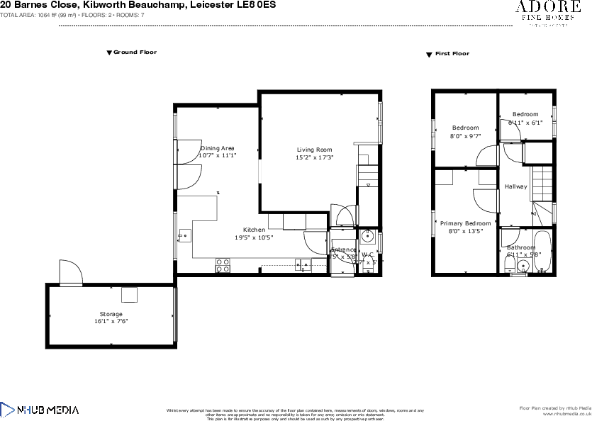 Barnes Close, Kibworth, LE8 floorplan