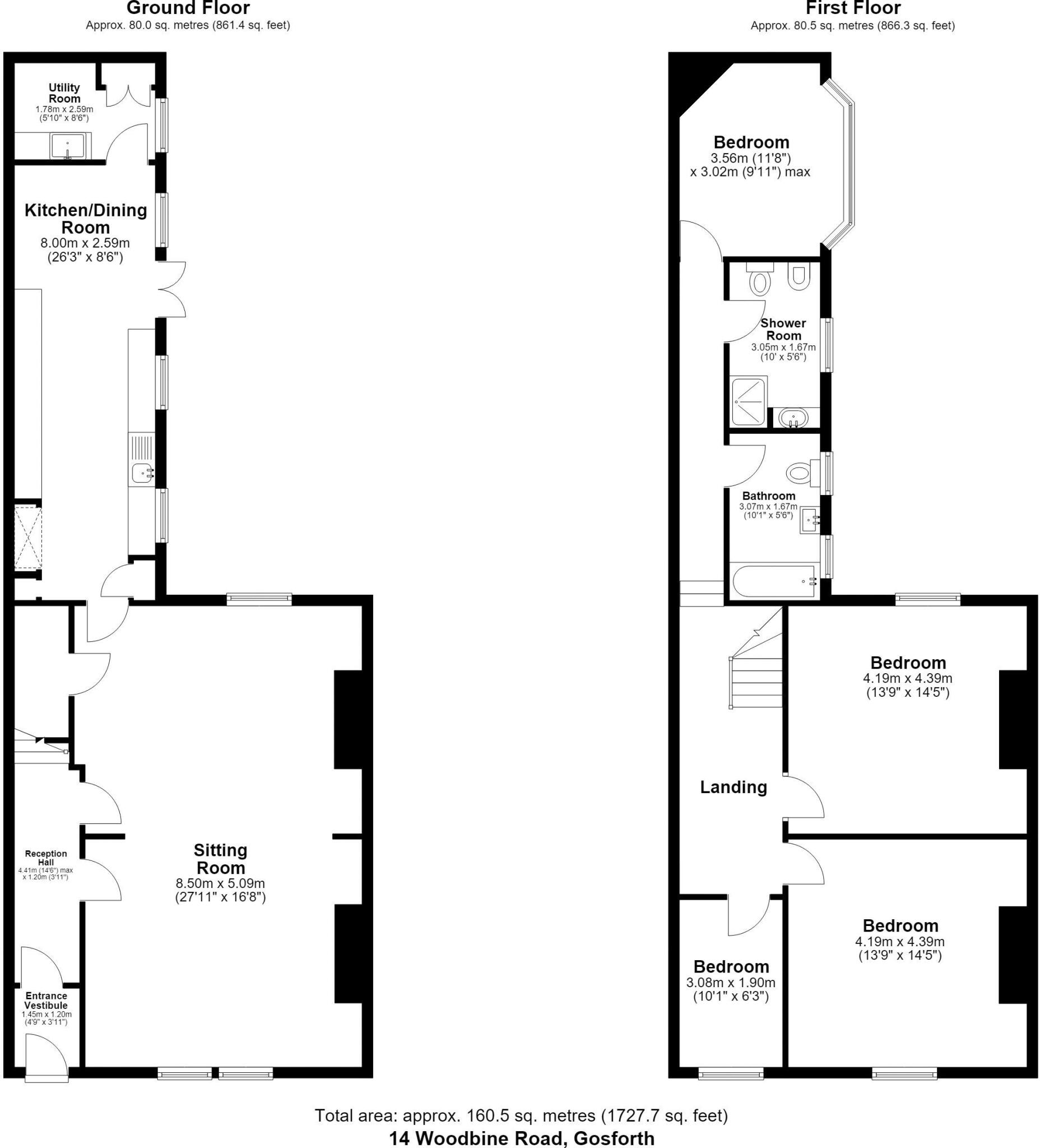 14, Woodbine Road, Gosforth, Newcastle Upon Tyne floorplan